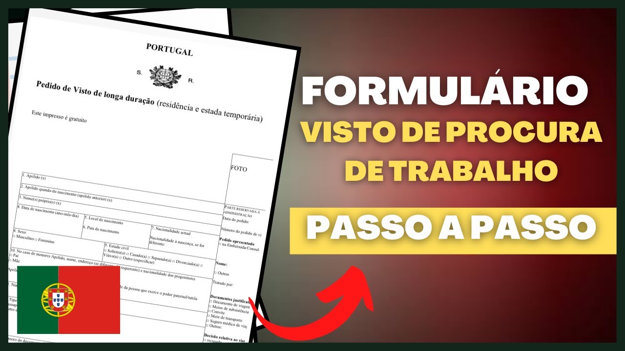 COMO PREENCHER FORMULÁRIO DO VISTO DE PROCURA DE TRABALHO PARA PORTUGAL  🇵🇹 VFS GLOBAL #2