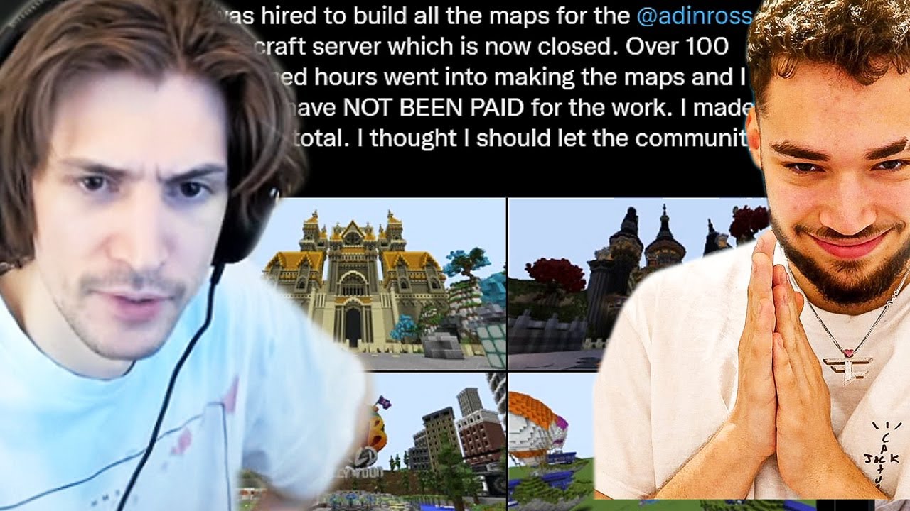 Adin Ross Scams Minecraft Builders? - xQc Reacts to Livestream FAILS!