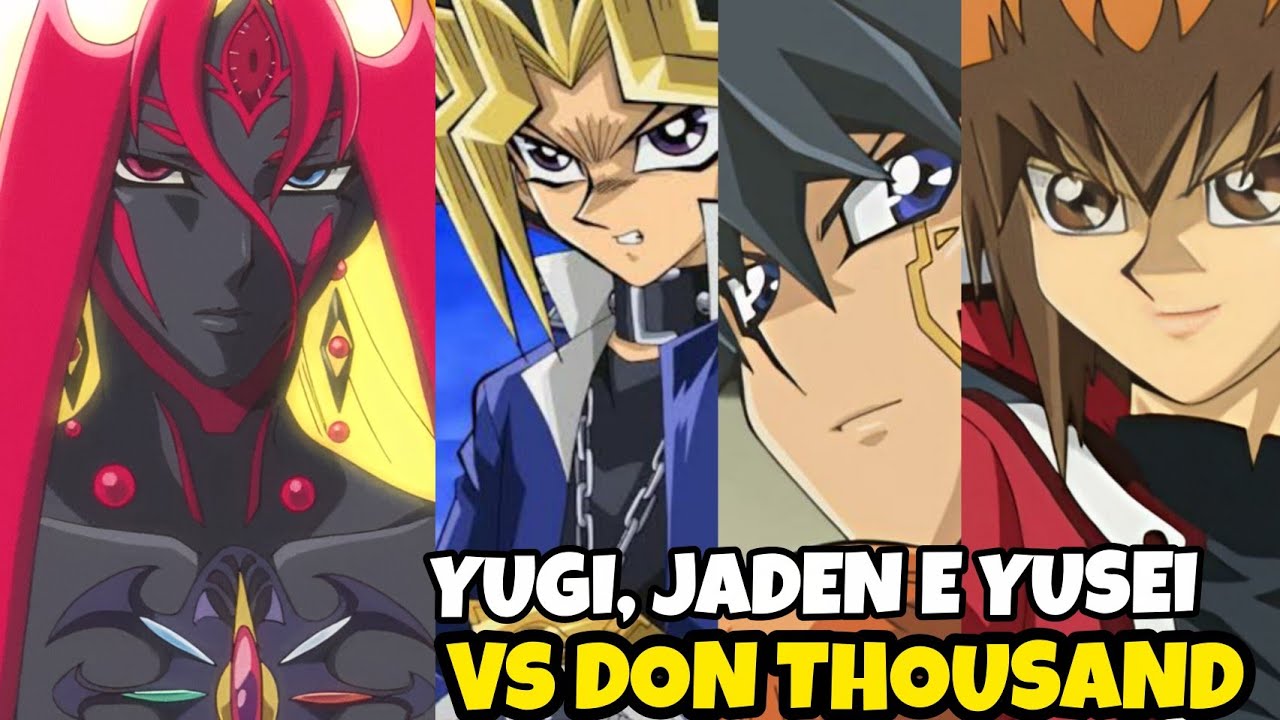 COMO SERIA YUGI, JADEN E YUSEI VS DON THOUSAND 