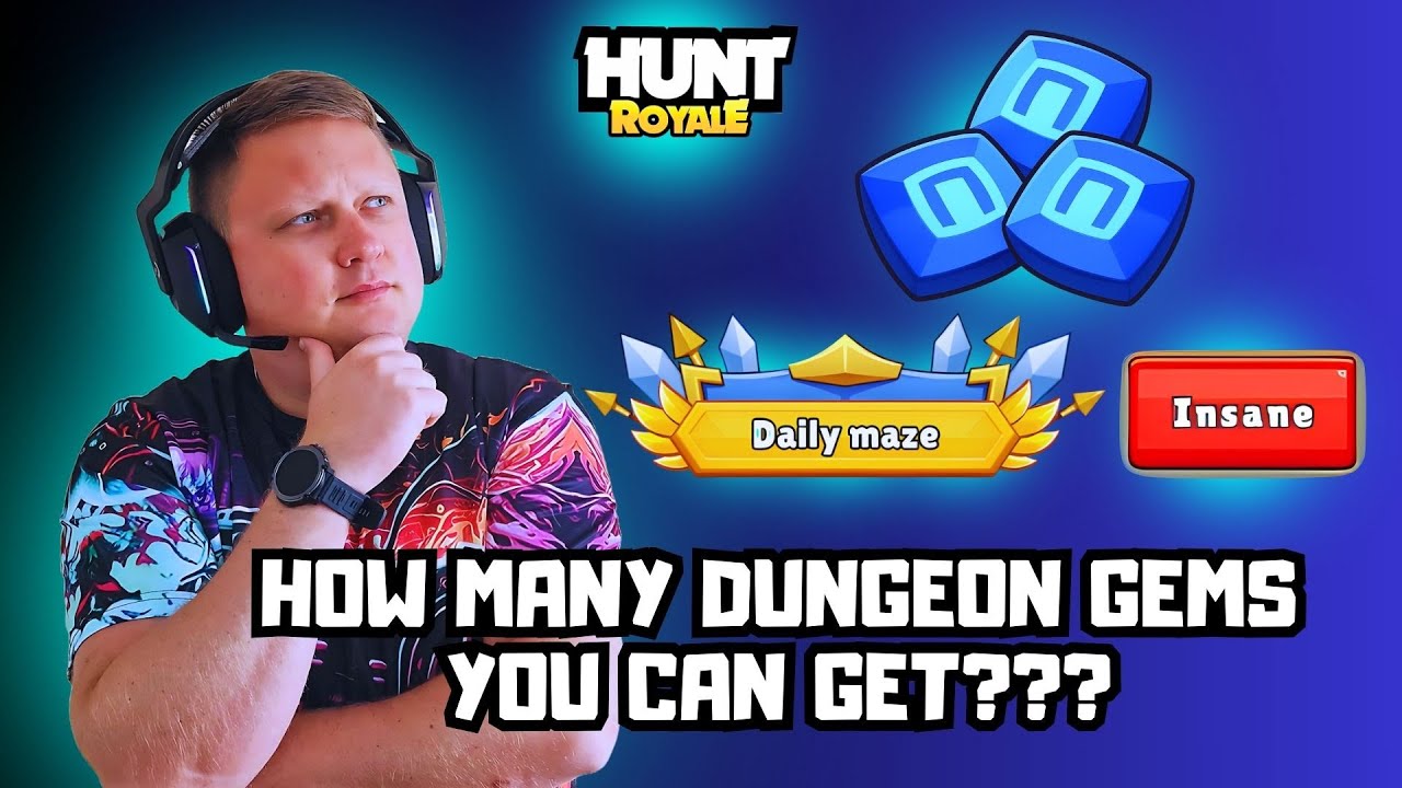 HUNT ROYALE! HOW MANY DUNGEON GEMS YOU CAN GET FROM INSANE DAILY MAZE WITH 20 TICKETS???