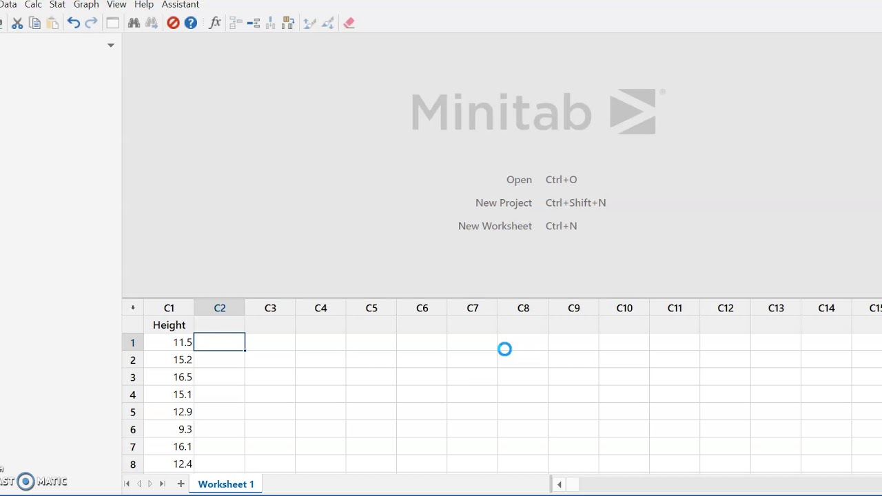 t test Minitab