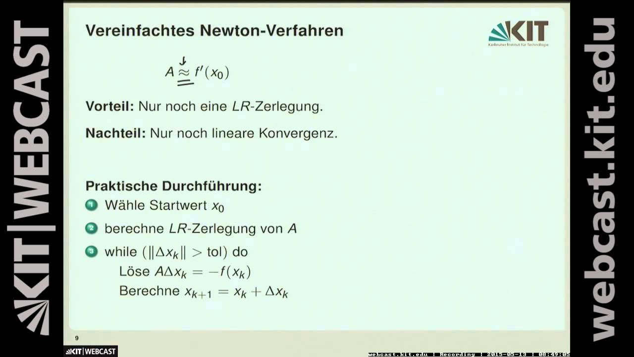 05: Nichtlineare Gleichungssysteme, Newton-Verfahren, Fixpunktgleichungen