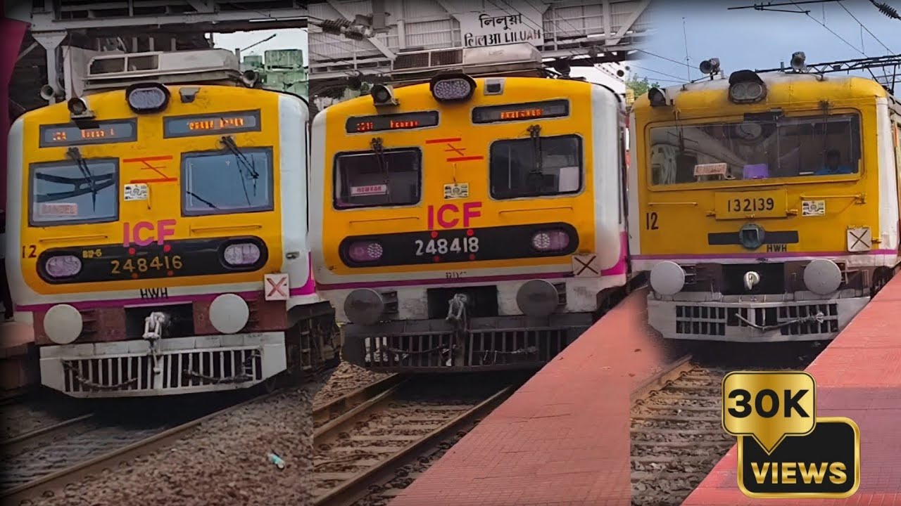 Different type EMU local spotted at Liluah station #indianrailways #howrahdivision #railway #icf