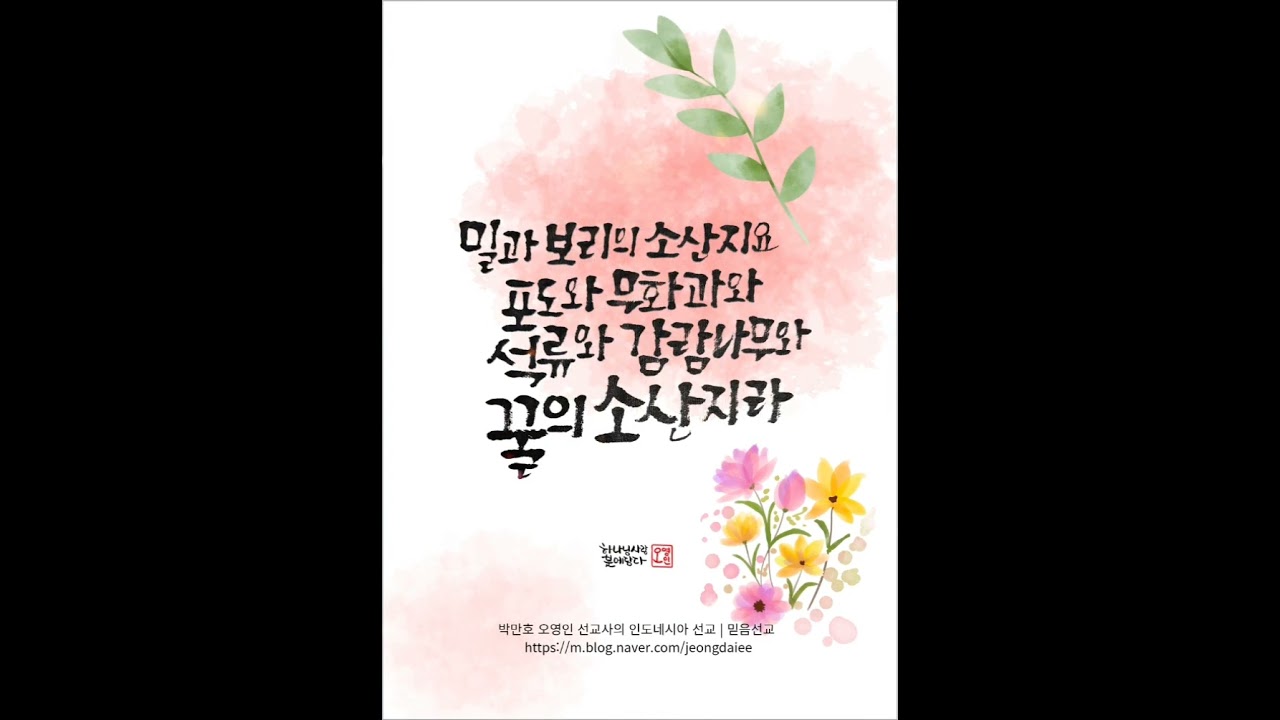 말씀으로 듣는 은혜의 찬양  [보고듣는말씀캘리그라피]#캘리그라피 #말씀묵상 