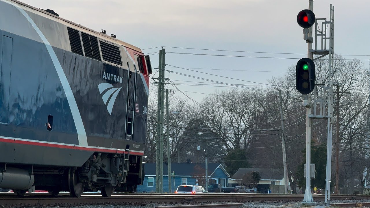 Amtrak 79 departs Selma-Smithfield Station with Phase 7 P42