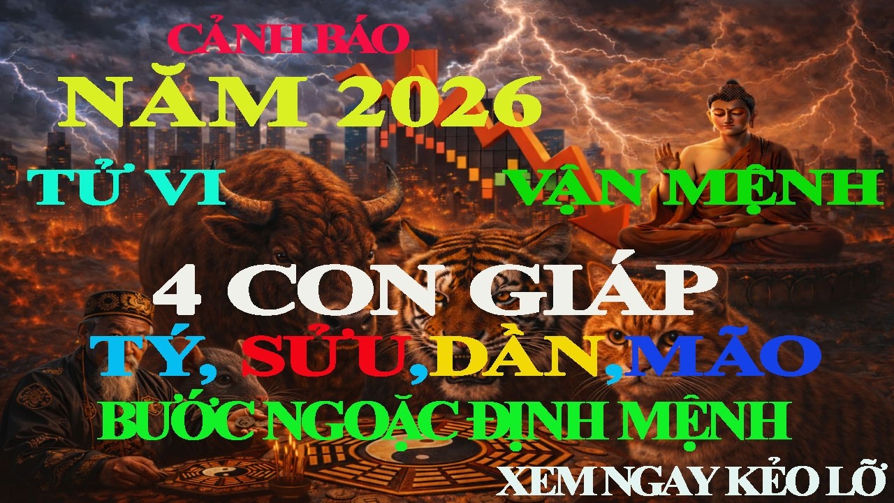 TỬ VI 2026: Tý – Sửu – Dần – Mão Bước Ngoặt Định Mệnh! Ai Phát Tài, Ai Gặp Sóng Gió?xem ngay kẻo lỡ!