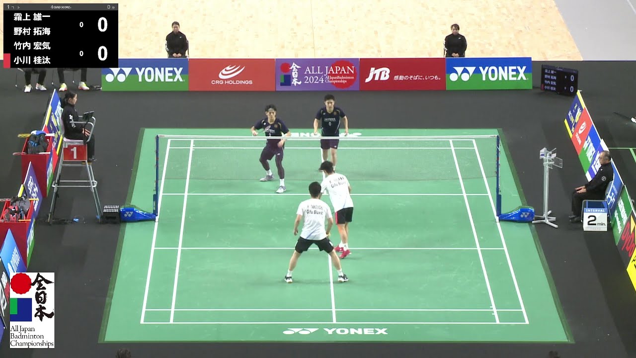 【総合2024】男子ダブルス2回戦｜霜上雄一／野村拓海（日立情報通信エンジニアリング）vs 竹内宏気／竹内宏気（岐阜Bluvic）