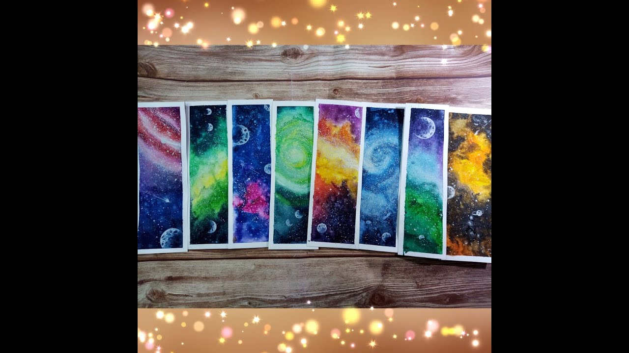 Draw with me. Galaxy, cosmos painting  Watercolor. Рисуй со мной, акварель галактика,