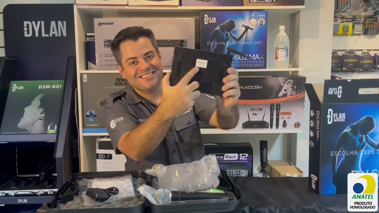 COMO FAZER A SINCRONIZAÇÃO DE FREQUÊNCIAS NO MICROFONE DYLAN DW-602 MAX + UNBOXING