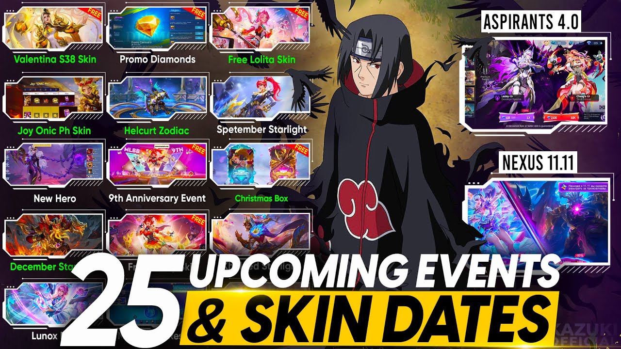 ALL 25 UPCOMING EVENTS AND SKINS RELEASE DATE | NARUTO 2.0 | NEXUS 11.11 | ASPIRANTS 4&nbsp;&&nbsp;BONUS&nbsp;EVENT