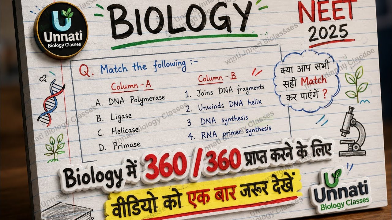 🔥 NEET Biology Most Expected Match The Following Questions  | Score 360/360 in NEET Biology