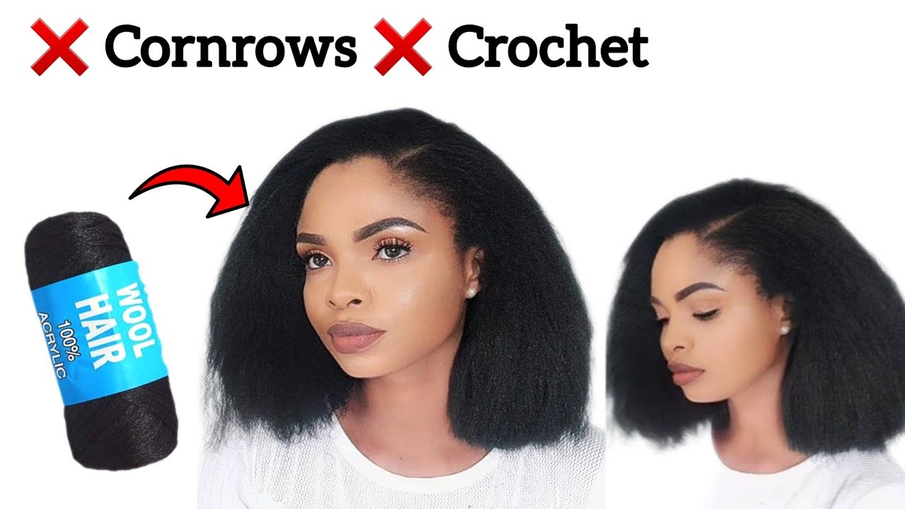 🔥OMG 💣 Fake Natural Hair Using Brazilian Wool | NO CORNROWS NEEDED #naturalhairstyles
