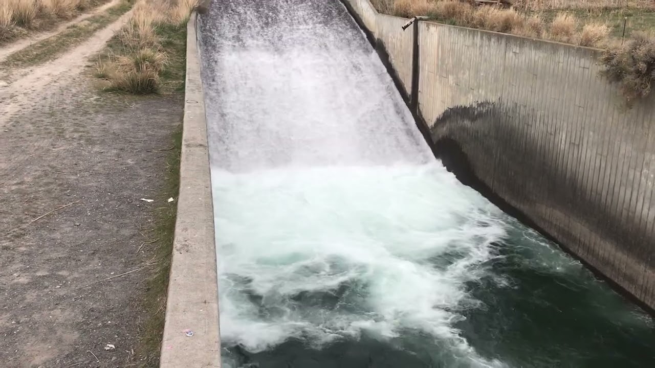 The Infamous 1,000 ft long Rocky Coulee Wasteway Spillway in Moses Lake Washington, April 4, 2021