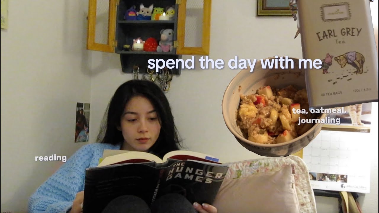 spend the day with me - reading, thrift haul, tea & journaling