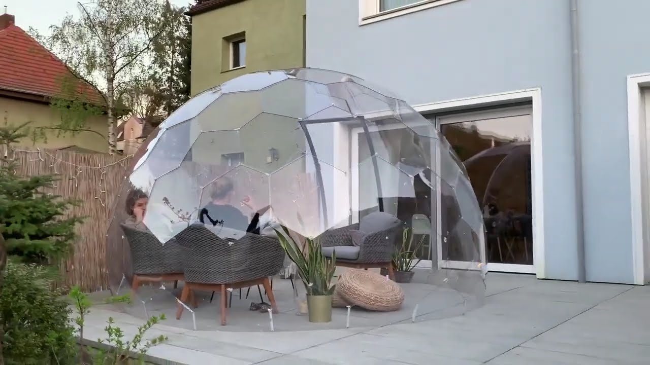 Stunning Backyard Geodesic Dome for Dining & Leisure | Perfect Outdoor Experience!
