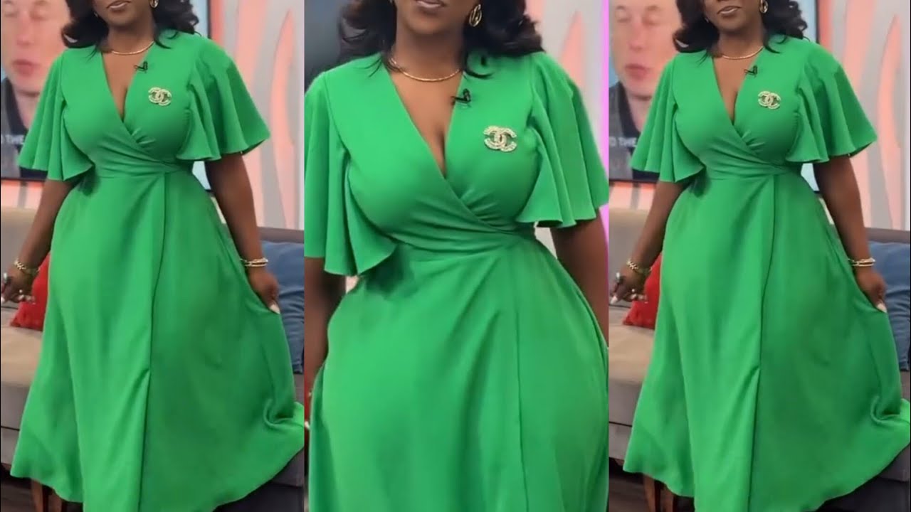 How to CUT  and  SEW WRAP DRESS with FLARE  SLEEVES  💥