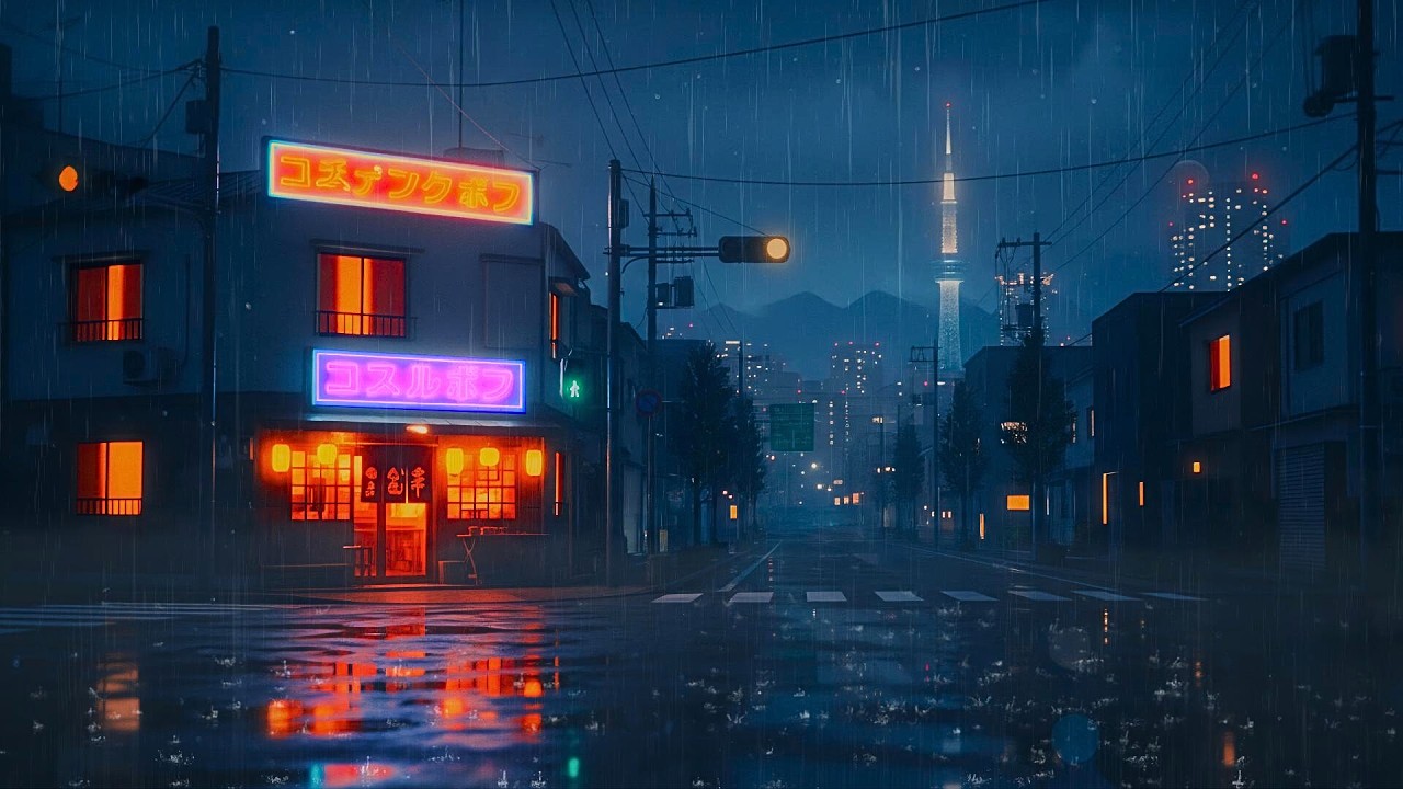 Rainy Streets of Old Japan 🌃 80s–90s Japanese Midnight Coffee Vibes