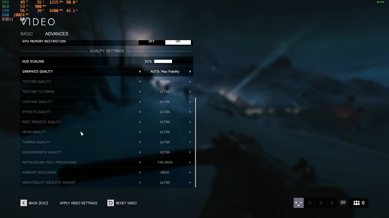 RX VEGA 56 (USED IN MINING) BATTLEFIELD V @ 1080P, MAX SETTINGS 2021