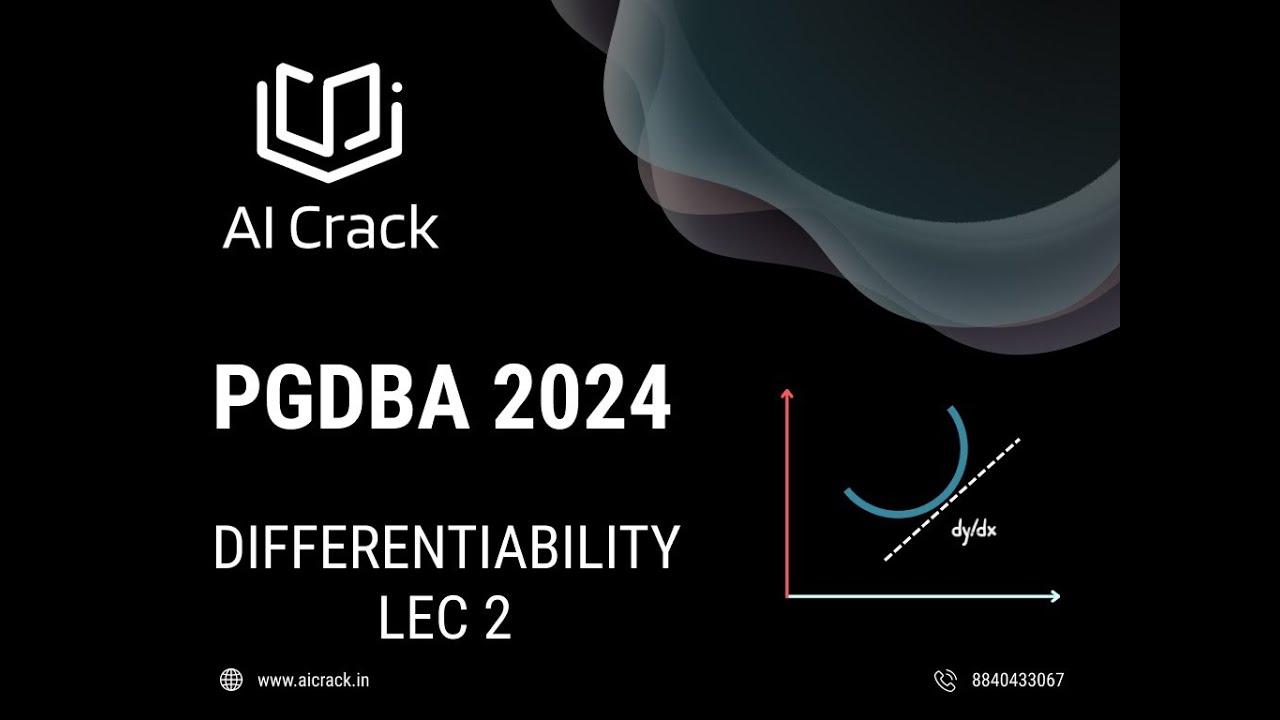 PGDBA 2024 Preparation | Maths | Differentiability Lecture 2 | AI Crack
