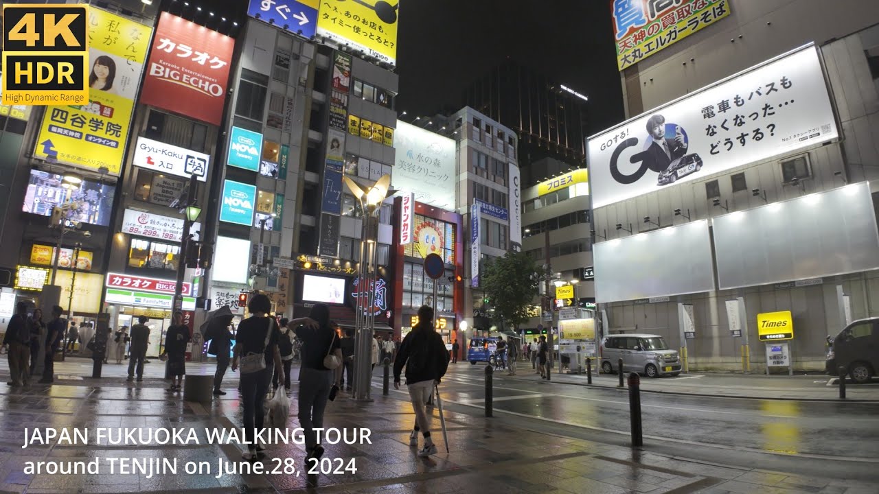 福岡市天神周辺(6/28)を歩く4k60fps japan walking tour around Tenjin area in Fukuoka city