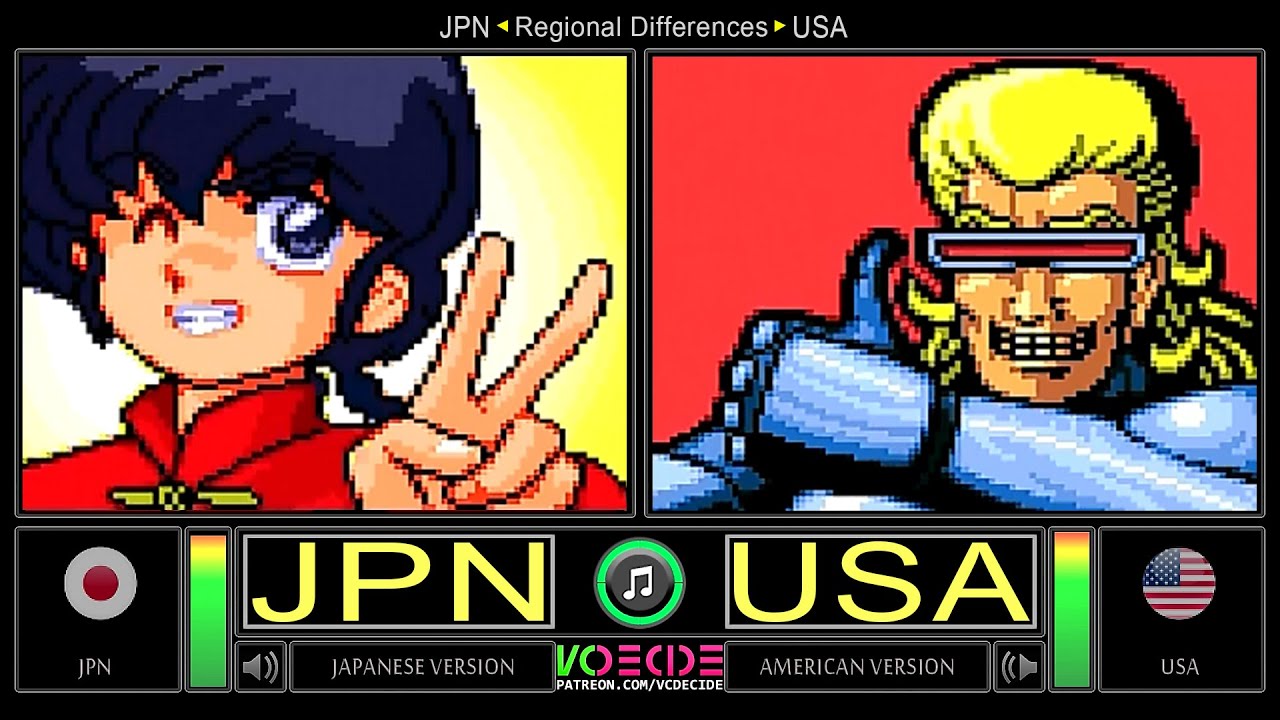 Regional Differences [53] Ranma ½ (USA vs JPN) SNES vs SFC (Region Comparison) VCDECIDE