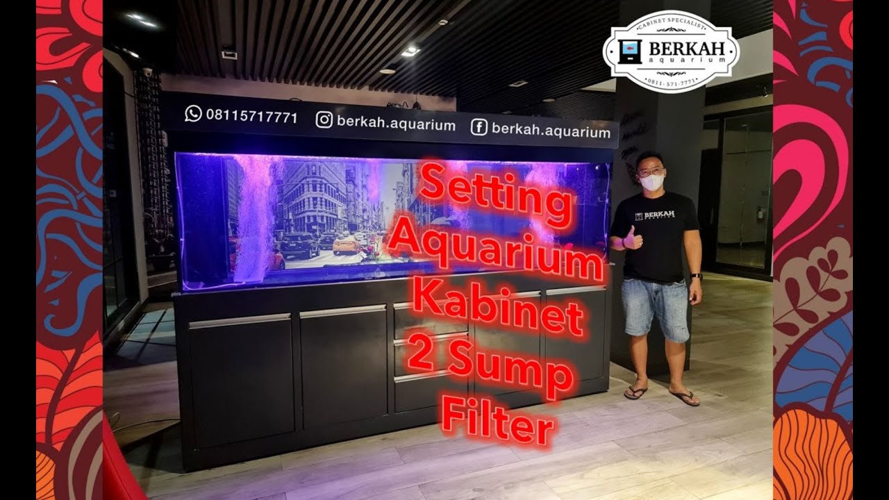 Aquarium Kabinet Panjang -/+ 300cm dengan 2 Sump Filter