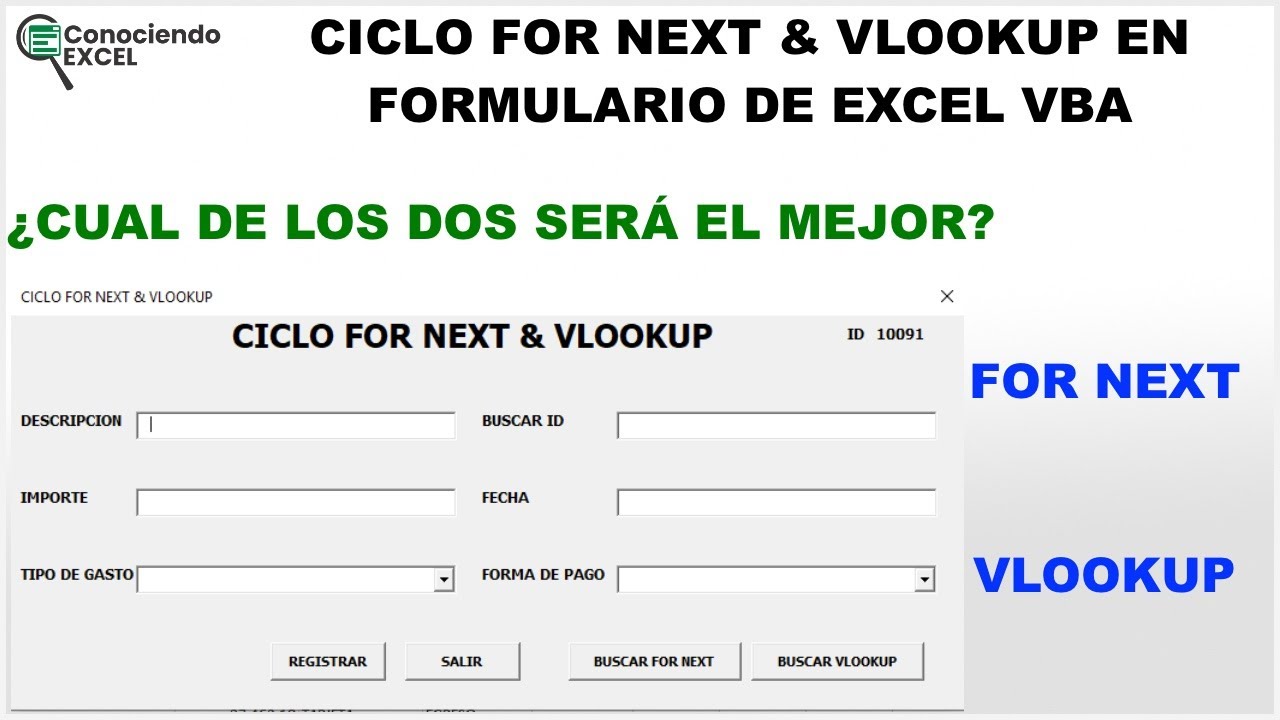 CICLO FOR NEXT & VLOOKUP [BUSCARV] EN FORMULARIO DE EXCEL