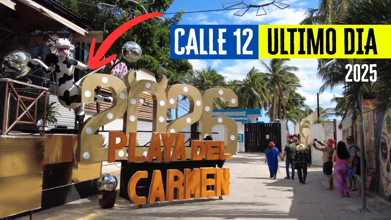 Así la Calle 12 Playa del Carmen para el año nuevo 2026 #playadelcarmen #party #añonuevo2026