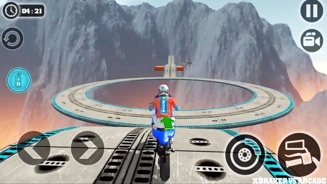 Impossible Moto Bike Tracks 3D Blue MotorBike Driving Levels 14 and 15 - Android GamePlay 2019