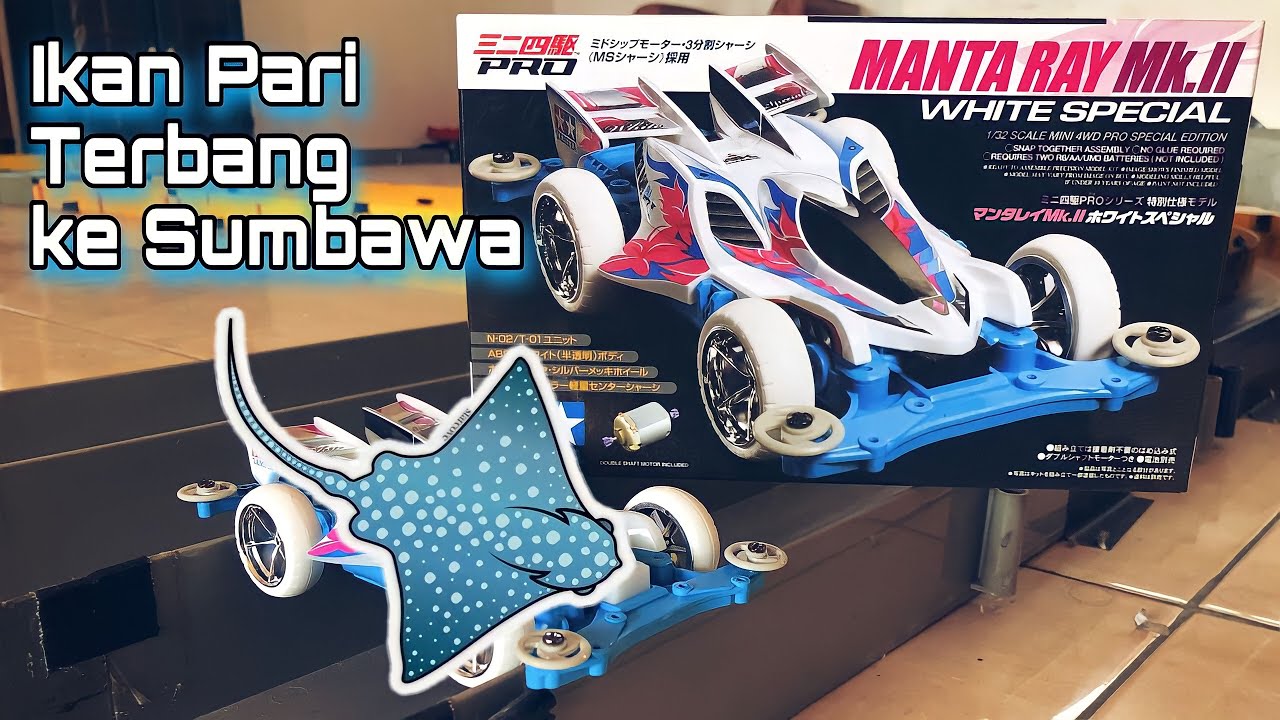 iseng ❗ LELANG KOLEKSI TAMIYA Lalu Unboxing, Manta Ray MK II White Special Mini 4WD
