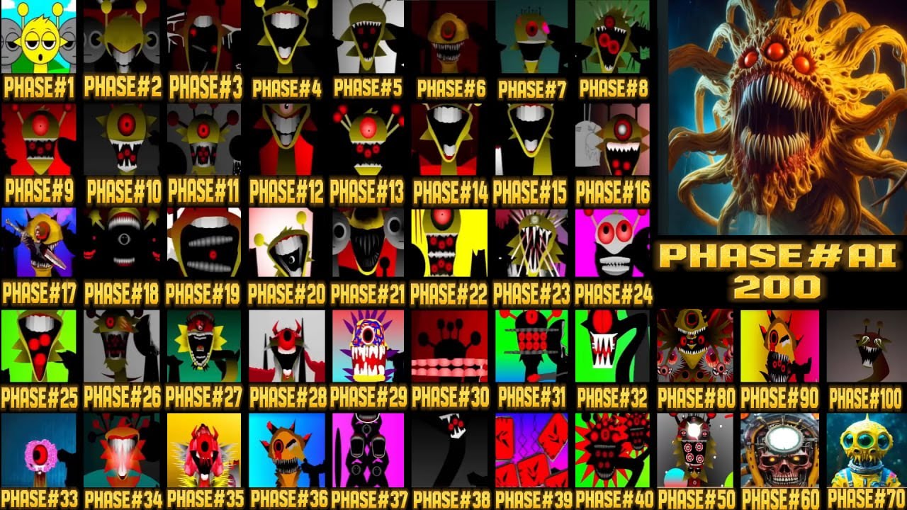 Incredibox Sprunki Phases | Phase 10-20 VS Phase 30-40 VS Phase 50-80 Phase 90-100 VS Phase 200 AI