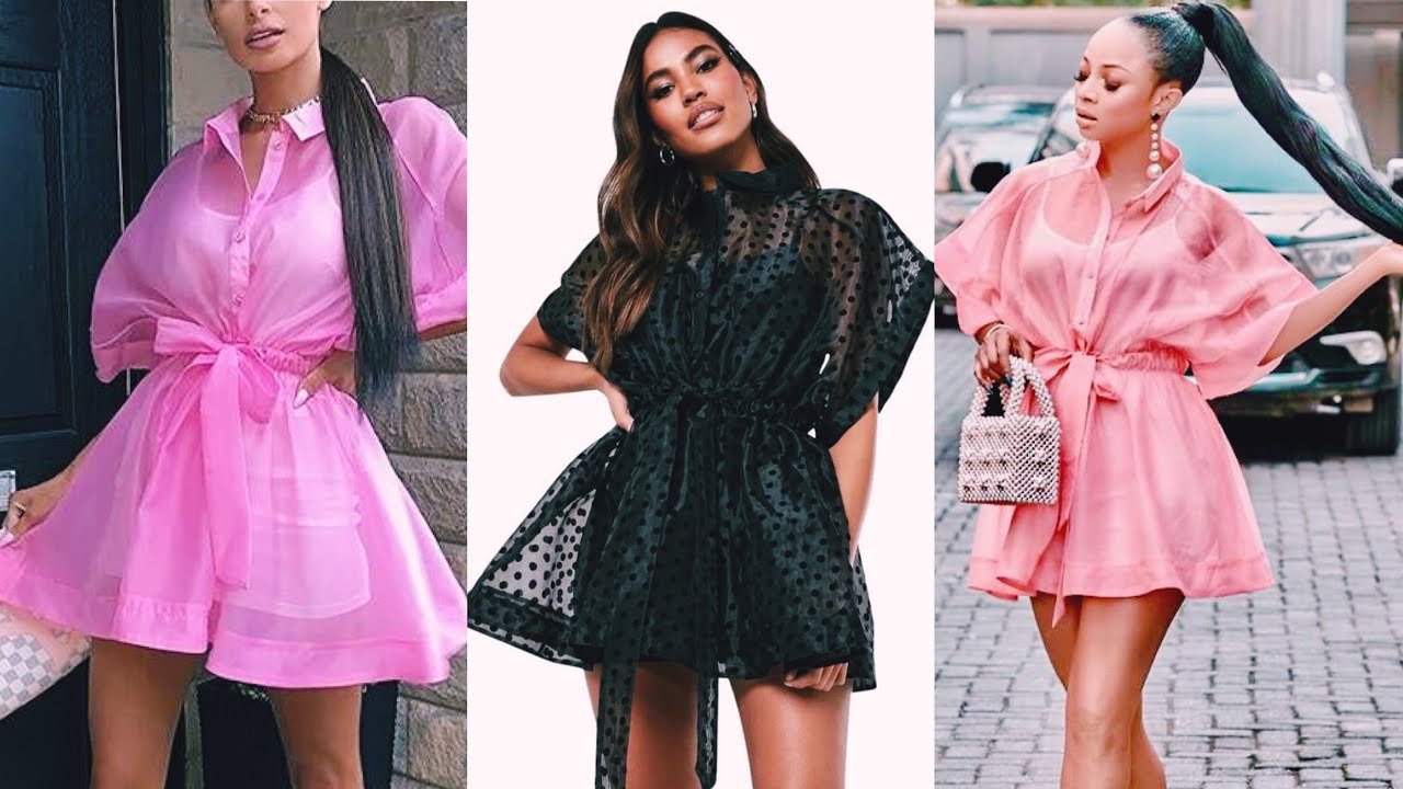EASY WAY:HOW TO CUT AND SEW AN ORGANZA SHIRT//SHIRT DRESS#diy #sewing #fashion #freedress
