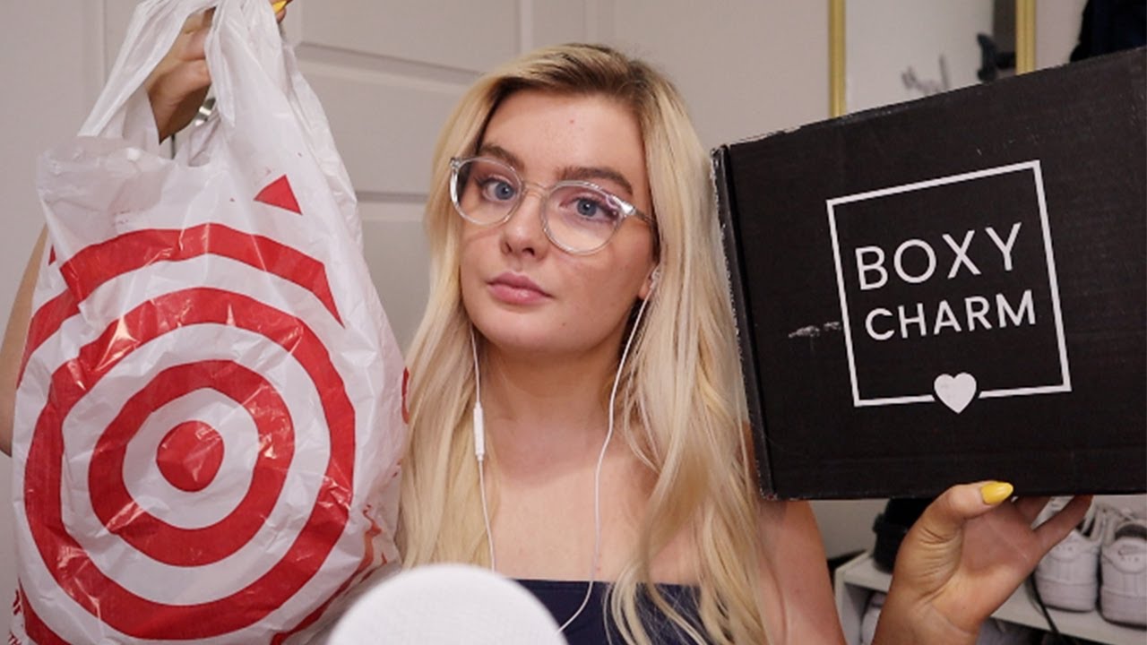ASMR February Unboxing + Target Haul! (makeup & skincare)
