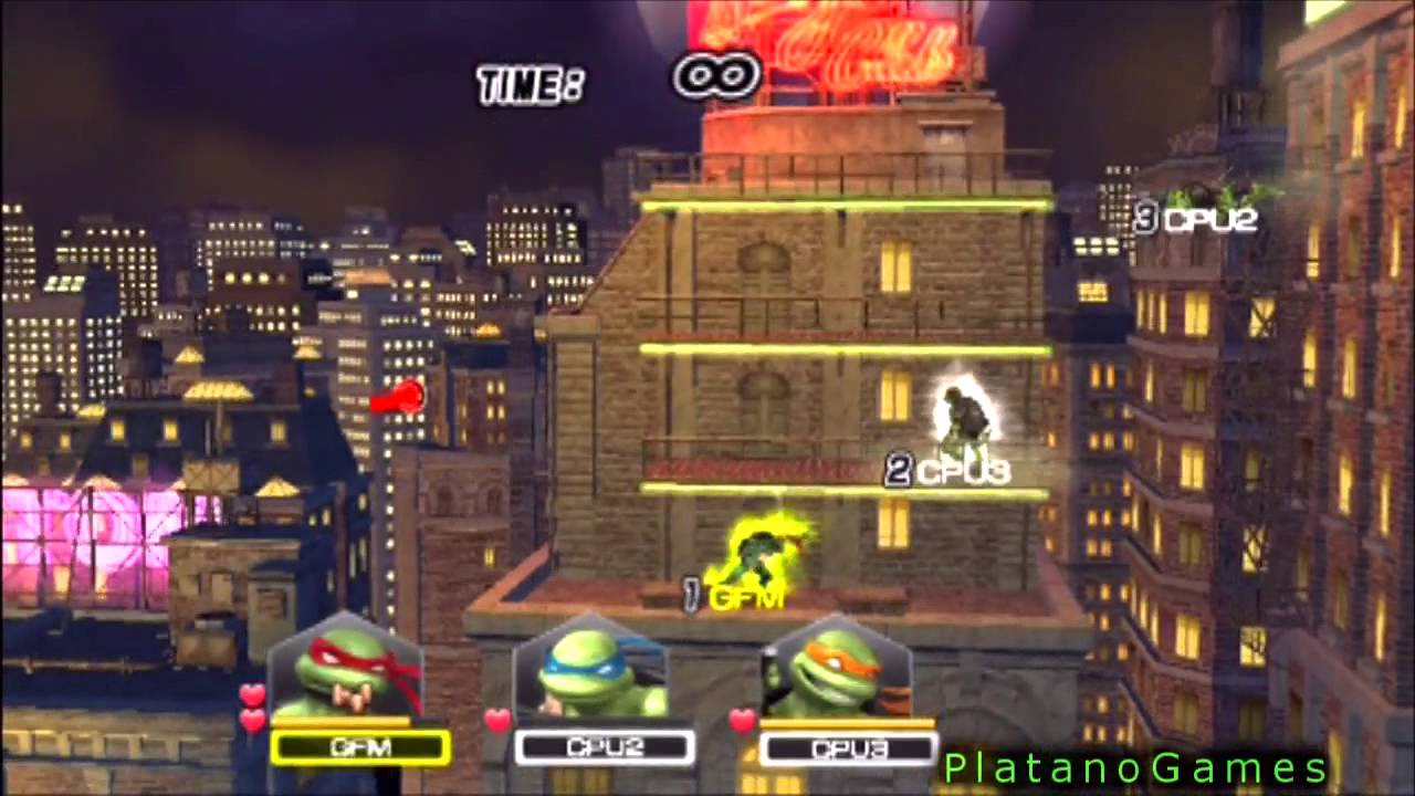TMNT: Smash Up - Manhattan Triple Threat Match - Leonardo vs Raphael vs Michelangelo - HD