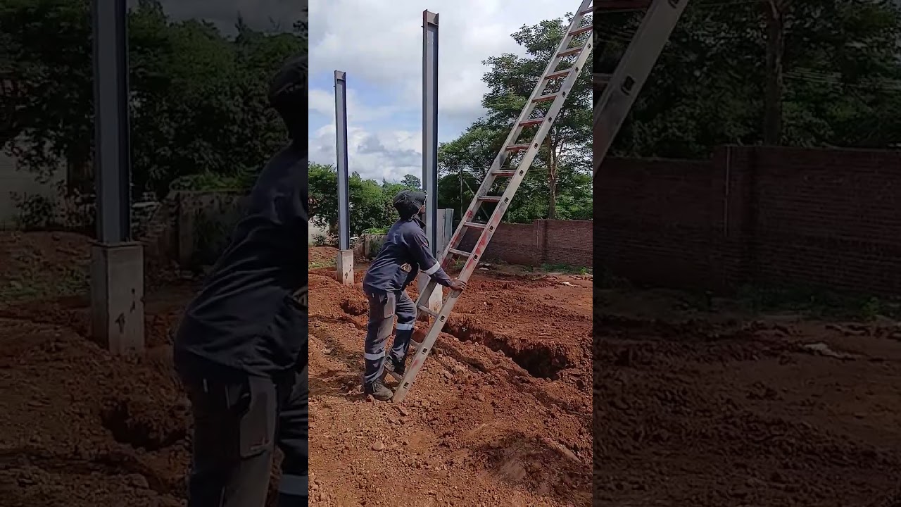 Placement of Eaves beams on Steel Structure #Chinhoyi 