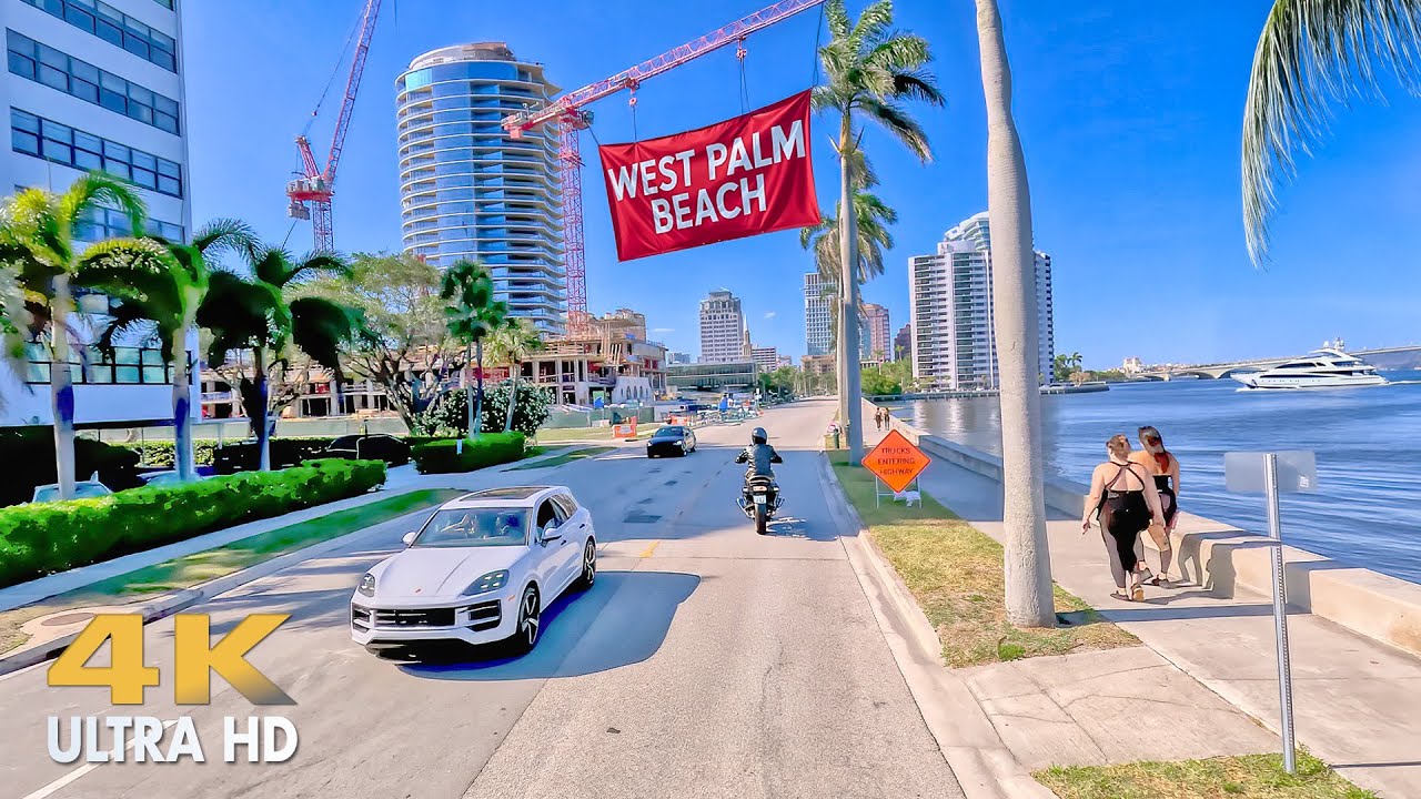 AMAZING Scenic Drive - WEST PALM BEACH to PALM BEACH Adventure【4K】