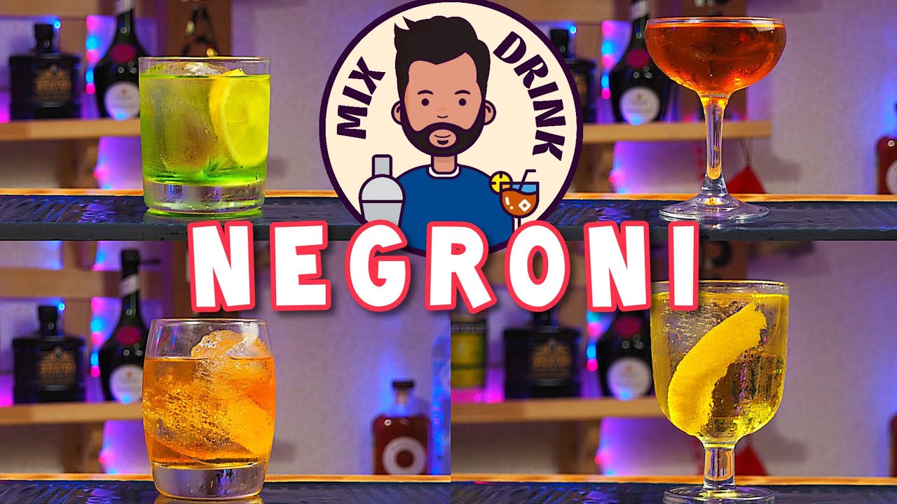 НЕГРОНИ всех ЦВЕТОВ 5 версий Aperol Suze Chartreuse / Negroni cocktail 5 variat