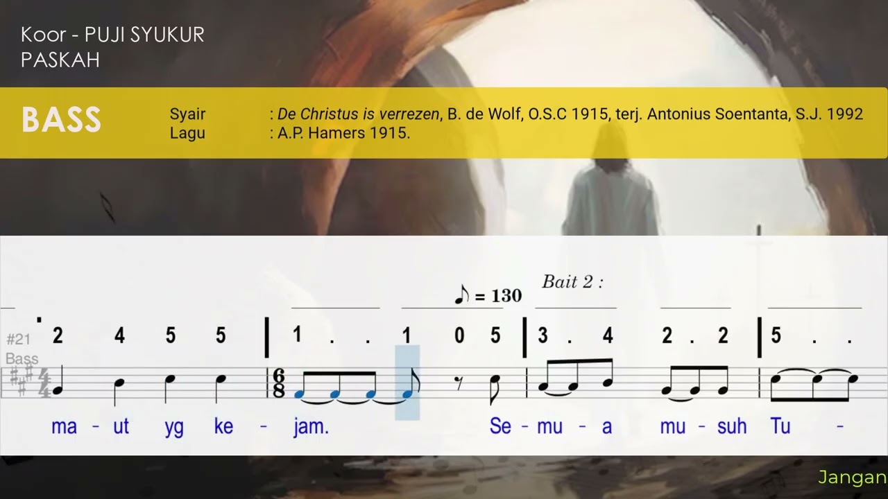 PS 527. SANG KRISTUS SUDAH BANGKIT - Koor Puji Syukur BASS, do = A, 6/8, 4/4