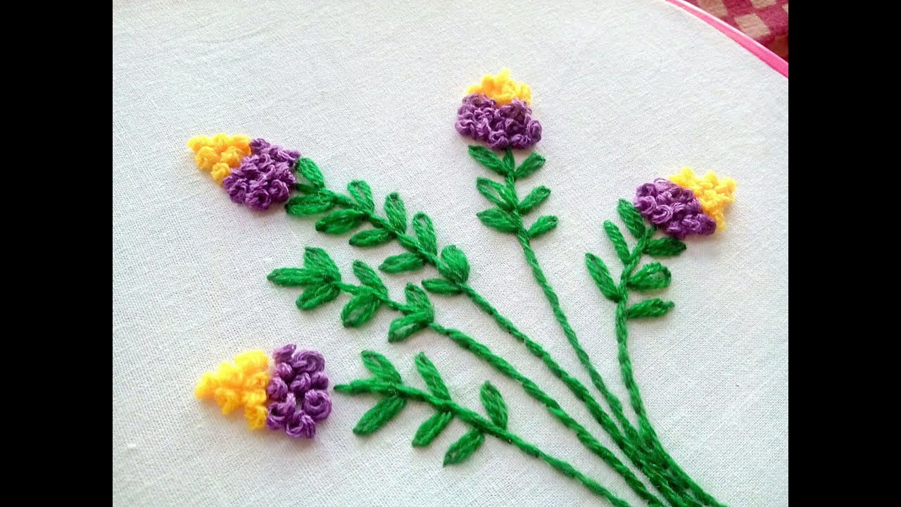 Hand Embroidery - Floral Embroidery Design ~ French Knot