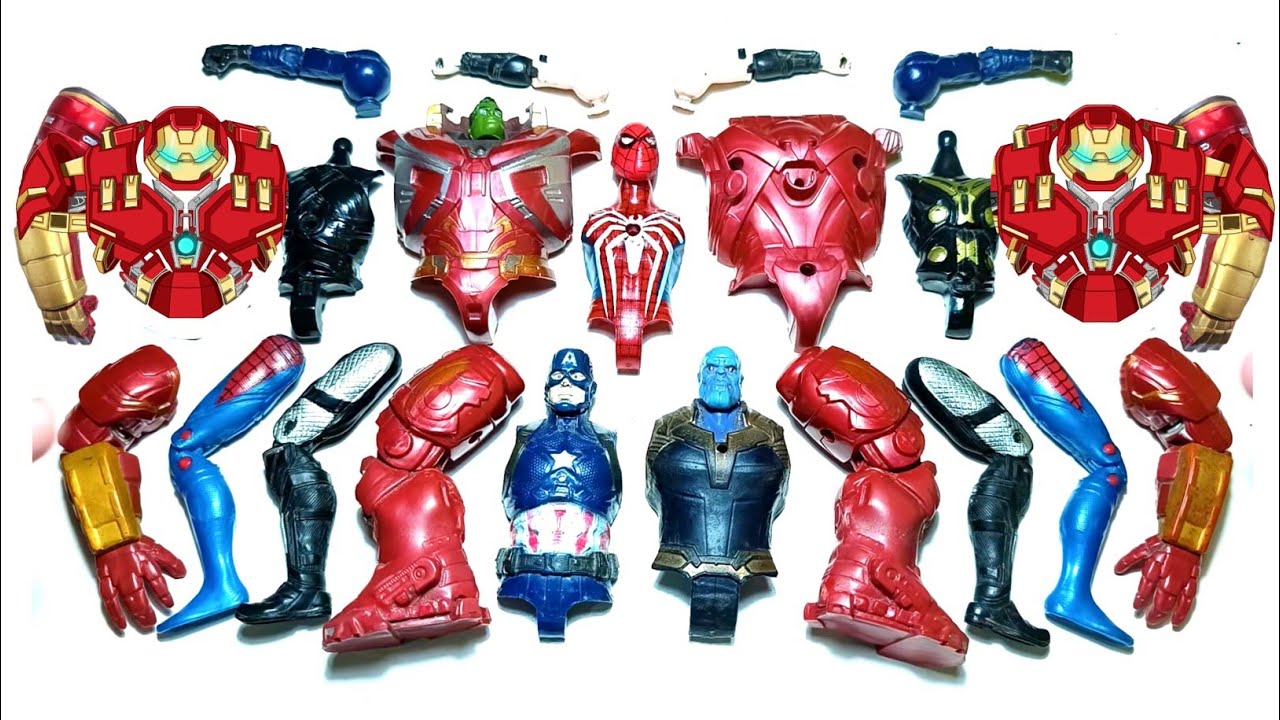AVENGERS TOYS MARVEL'S, SPIDERMAN VS CAPTAIN AMERICA VS HULKBUSTER VS THANOS VS THOR