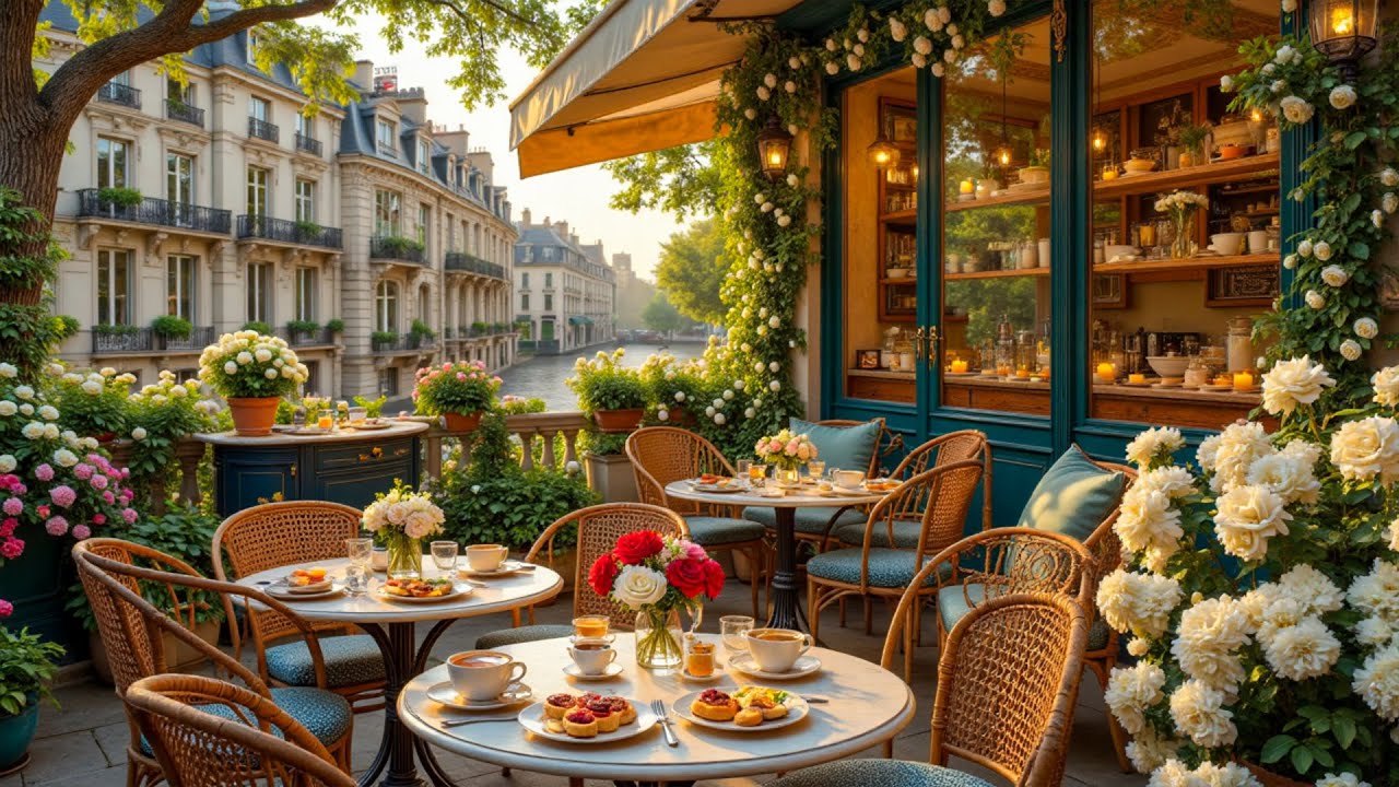Morning Jazz Musac ☕ Paris Caf&eacute; Ambience with Relaxing Bossa Nova Jazz for a Happy Day