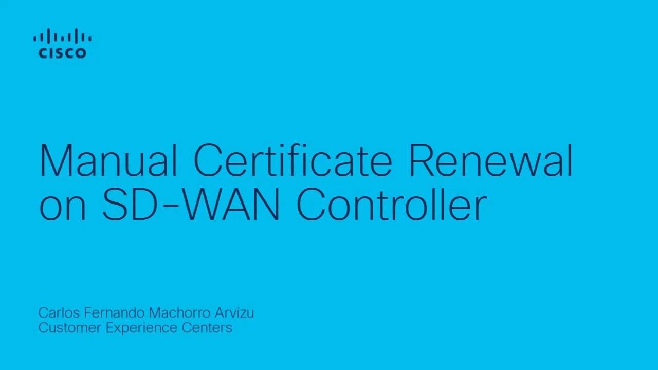 How to Manually Renew Certificates on Cisco SD-WAN Controllers | Step-by-Step Guide