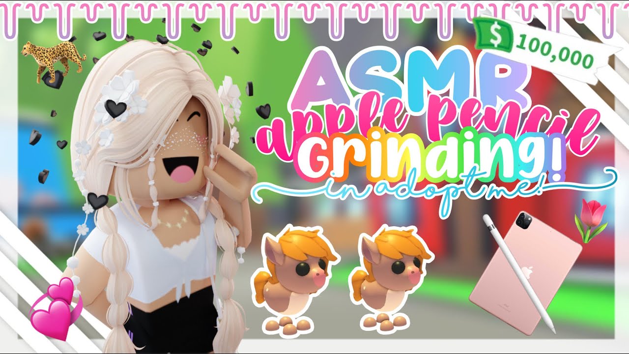 ASMR apple pencil grinding in adopt me !! 🌷🌈🏐 || starriemillie