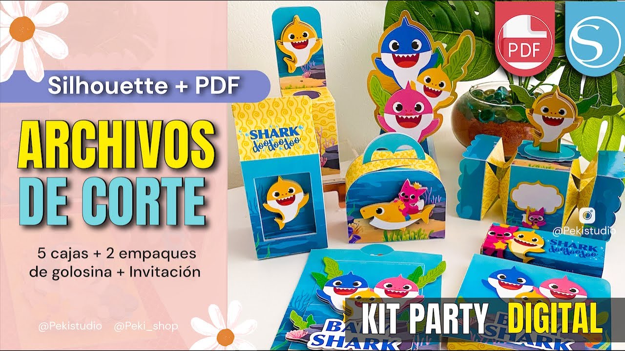 Armando cajas con temática Baby Shark I Archivo de Corte I #silhouetteamerica