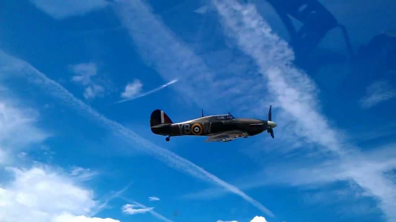 BBMF fighters (Spitfire and Hurricane) alongside Lancaster