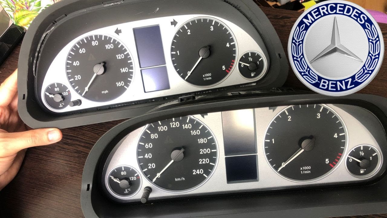 Changed Mercedes A class W169 and B class W245 speedometer screen Dispaly , Bildschirm , Scherm , 4K