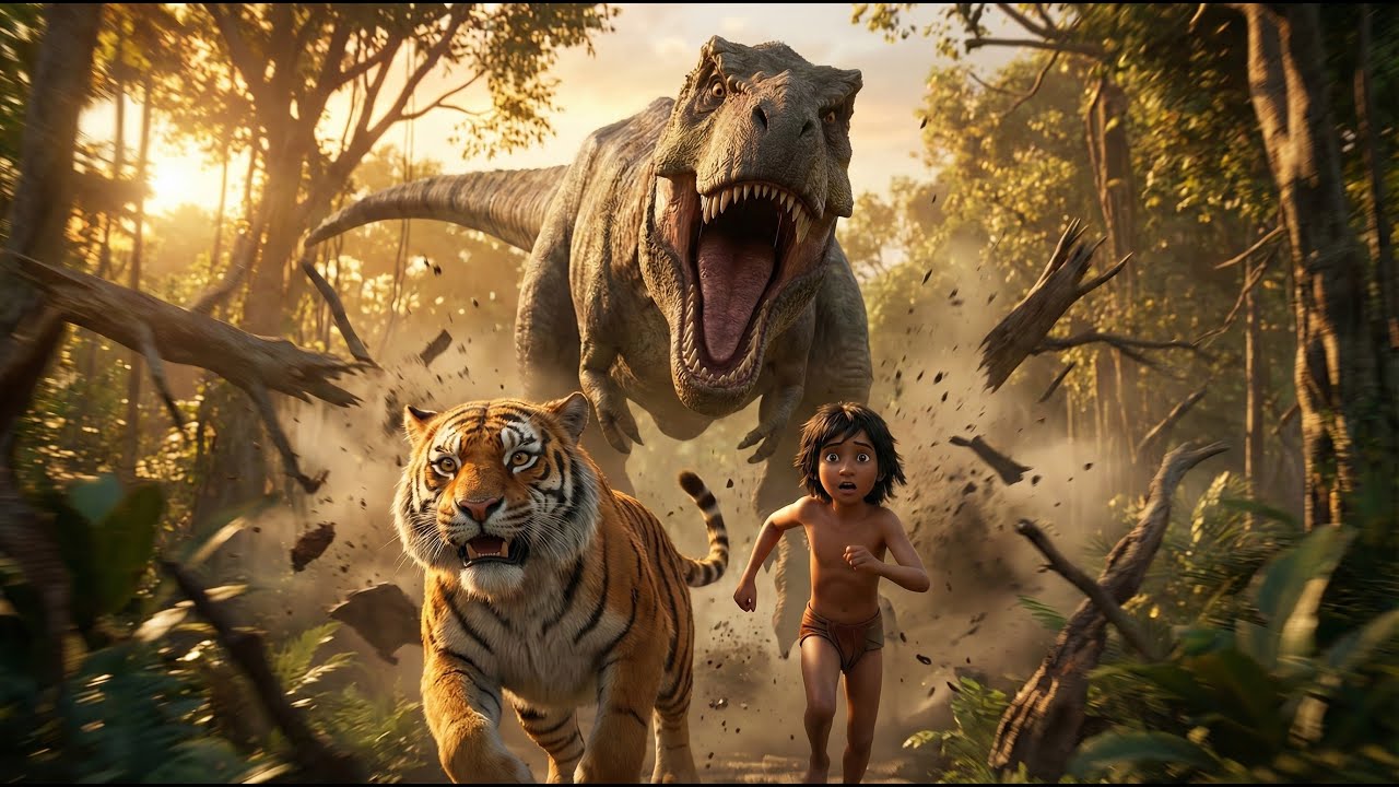 शेर खान और मोगली क्या डायनासोर से बच पाएंगे - Mowgli Aur Shere Khan Ki Dosti ? 