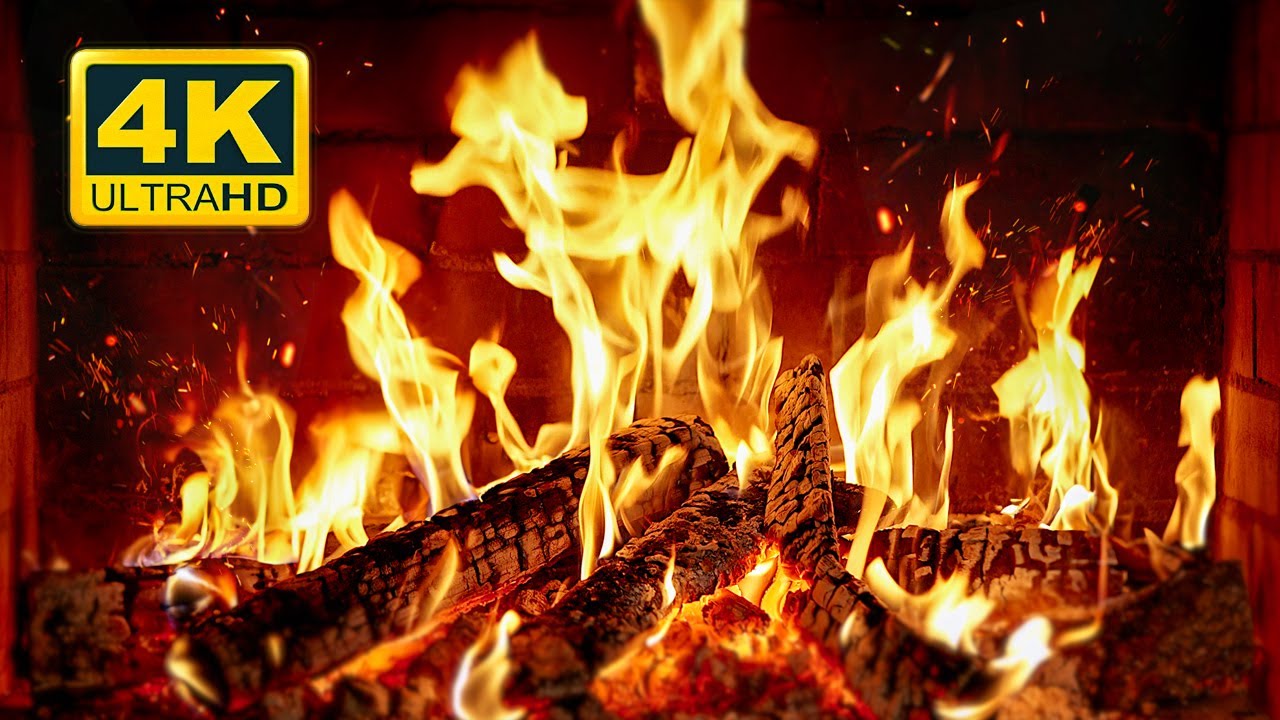 🔥 Cozy Fireplace 4K (12 HOURS). Fireplace Ambience with Crackling Fire Sounds. Fireplace Burning 4K