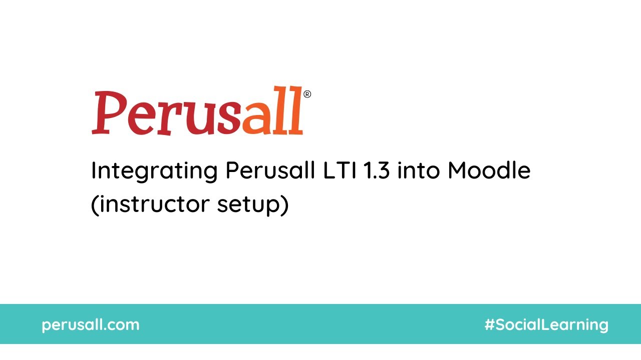 Setting up Moodle 1.3 in Perusall for Instructors