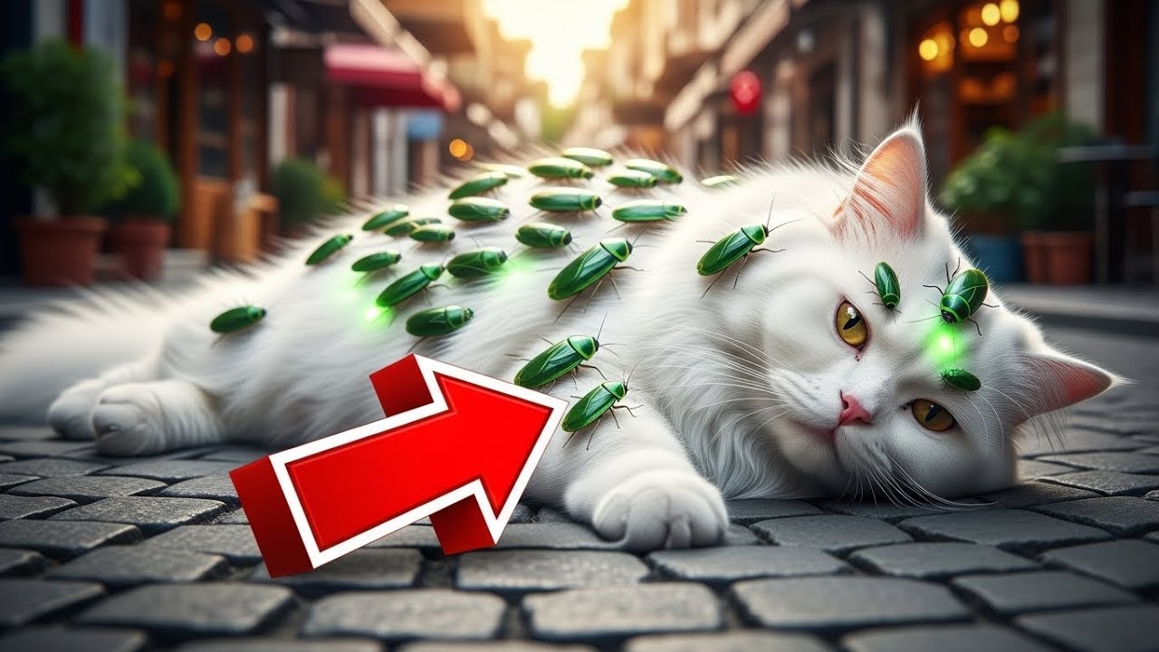 😱🐱 Persian cat drowned in cockroaches! Incredible rescue#persian_cat #animal_rescue #vira